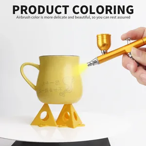 Aérographe double action à alimentation par gravité, buse de 0,3 mm, pistolet en aluminium, pour décoration de gâteaux, maquillage, nail art, capacité 7CC, version améliorée - Product Image 3