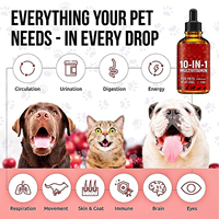 OEM Natural 10-en-1 Pet Vitamins Natural Glucosamina Líquido Gotas Suplemento multivitamínico para perros y gatos Bajo Moq
