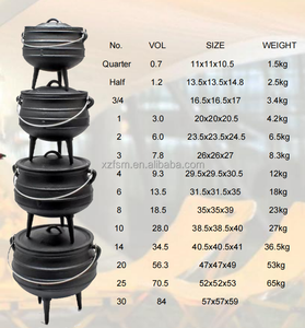 FELICIDAD # 3 Potjie Pot Sudafricanos |   Caldero de Camping de <span class=keywords><strong>Hierro</strong></span> Fundido de 6L con 3 Patas |   Fábrica de Origen OEM/ODM - Product Image 3