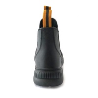 Bottes de sécurité imperméables en cuir véritable pour ingénieurs, bottes de travail à enfiler sans lacets, chaussures de sécurité à embout en acier
