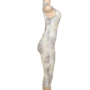 Vivibloook Z324JP01 2025 verano Bodycon nuevos pantalones sexis para mujer estampado de leopardo sin mangas cuello redondo ahueca hacia fuera el mono sin espalda - Product Image 3