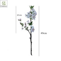 Nouvelle arrivée fleurs de printemps soie pêche fleur de cerisier 49cm fleur branche artificielle pour la décoration de mariage de fête à la maison