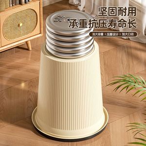 Striped Trash Can extra <b>Large</b> Perfect for Home a must Have Plastic Storage <b>Bin</b> for Back to School - Product Image 3