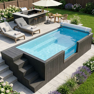 Piscina de Mosaico de Madera WPC Personalizada Pequeña, Piscina de Inmersión para Spa, Piscina Elevada de Fibra de Vidrio de Lujo para Jardín Exterior - Product Image 1