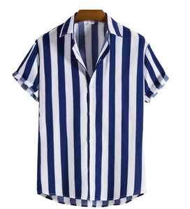 <span class=keywords><strong>Camisa</strong></span> <span class=keywords><strong>de</strong></span> <span class=keywords><strong>Hombre</strong></span> Casual <span class=keywords><strong>de</strong></span> Satén <span class=keywords><strong>de</strong></span> Poliéster, Delgada, <span class=keywords><strong>de</strong></span> <span class=keywords><strong>Manga</strong></span> <span class=keywords><strong>Corta</strong></span>, con Estampado a <span class=keywords><strong>Rayas</strong></span>, Estilo Clásico, Cuello Camisero, Tejida - Product Image 1