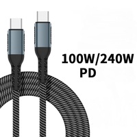 Câble usb c court 0.5m 100w 5a mâle à mâle avec transfert de données 480Mbps