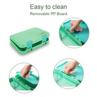 Aohea Boîte à lunch pour enfants sans BPA, ensemble de boîtes bento à 4 compartiments pour enfants, pour l'école, la garderie
