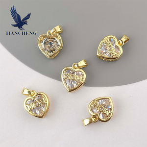 Ciondoli a Cuore con Strass, Charm Pendenti a Cuore per San Valentino, per Creazione di Gioielli Fai-da-Te, Orecchini e Collane - Product Image 1