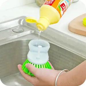 Distributeur de savon coloré poignées presse distributeur de savon brosse de nettoyage Pot brosse de lavage cuisine automatique liquide vaisselle épurateur