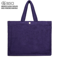 Sacs fourre-tout personnalisables de luxe en coton éponge uni imperméable avec fermeture éclair pour femmes et hommes, portables, surdimensionnés, extra grands