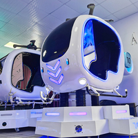 Simulateur de vol d'hélicoptère et d'avion VR 9D commercial, construction en métal et fibre de verre, utilisation en intérieur, parcs d'aventure, centre commercial