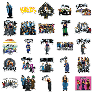 50 piezas caliente Retro Graffiti decoración portátil equipaje coche dibujos animados EE. UU. Hip Hop Homies pegatinas de dibujos animados - Product Image 4