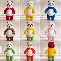 Costume de Mascotte Panda Gonflable Coloré, 2m/2.6m/3m, en Peluche et Fourrure, pour Événements, Fêtes et Spectacles