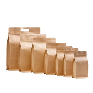 Bolsa de papel Kraft resellada ecológica con impresión personalizada, <span class=keywords><strong>cierre</strong></span> de almacenamiento de alimentos, <span class=keywords><strong>bolsas</strong></span> herméticas para semillas de arroz, harina de grano - Product Image 4