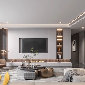 Tủ Tivi Treo Tường Thiết Kế Tùy Chỉnh, Nội Thất Phòng Khách Thông Minh, Màu Xám Hiện Đại - Product Image 5