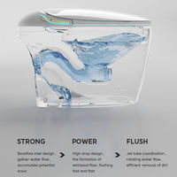 Inodoro Inteligente de Una Pieza con Forma de Huevo, Bidé Automático, Inodoro Moderno de Cerámica para Baño, Marca MED Wholesale