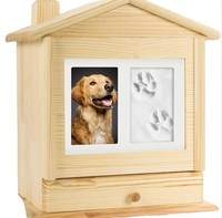 Urna de Madera Maciza de Pino para Cenizas de Mascotas, Funeral Digno con Toque Personalizado, Incluye Marco para Fotos - Ataúd de Calidad para Mascotas