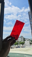 Plaques acryliques texturées givrées de couleur rouge transparente, taille personnalisée, épaisseur 1-20 mm, bricolage, artisanat, meubles
