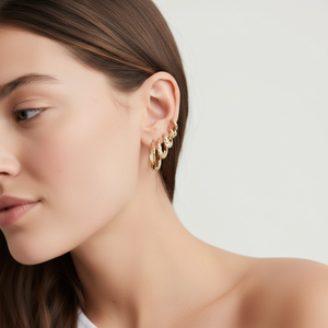 Grandes boucles d'oreilles en acier inoxydable et laiton de style vintage audacieux, tendance, motif religieux, zircon, diamant, perle pour cadeau de fête - Product Image 1