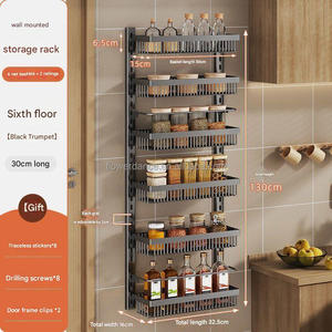 Support de rangement <span class=keywords><strong>mural</strong></span> en métal 3 niveaux pour cuisine 2026 – Étagère à épices et organisateur d'assaisonnements - Product Image 4