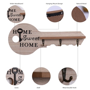 Almacenamiento de <span class=keywords><strong>llaves</strong></span> de pared de decoración del hogar de madera creativa con gancho de Metal <span class=keywords><strong>para</strong></span> uso de oficina colgando ropa detrás de la puerta <span class=keywords><strong>tablero</strong></span> de mensajes - Product Image 3