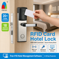 Serrure de porte intelligente pour hôtel en acier inoxydable, système de gestion hôtelière sans clé, serrure électronique à carte IC T5577 pour chambre