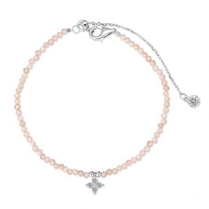 Fabricant de bijoux élégants Dylam, bracelet en argent sterling 925 avec perles rose clair, chaîne en zircone 5A, trèfle à quatre feuilles - Product Image 1