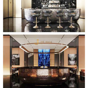 Table de bar moderne en acier inoxydable ANW5762, comptoir en métal 304, décoration intérieure, projet d'ingénierie hôtelière - Product Image 5