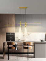 Lustre LED noir au design nordique moderne, longue lampe suspendue, éclairage d'intérieur, luminaire de plafond, idéal pour un salon, un bureau ou une cuisine