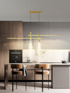 Moderne eettafel Woonkamer Designer Kantoor Keuken Zwarte lange lamp Binnenhangende verlichting Scandinavische LED-kroonluchter Spotlight - Product Image 4
