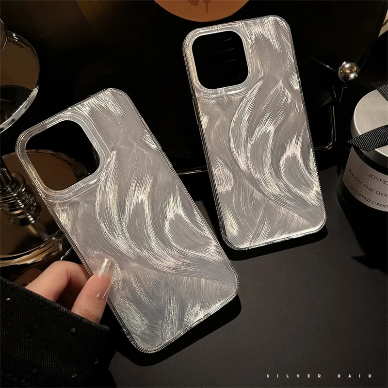 Light luxury high-end down yarn IMD phone case suitable for iPhone 1415pro max Cool iPhone 13 anti drop 12