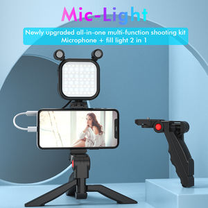 Kit de vlog mobile de haute qualité, micro-lumière, trépied de microphone, lumière led, kit de vlog mobile à distance sans fil pour microphone <span class=keywords><strong>tiktok</strong></span> - Product Image 5