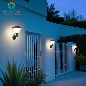 إضاءة جدارية خارجية بسيطة التصميم من الألومنيوم والبلاستيك، مقاومة للماء، تعمل بالطاقة الشمسية للحدائق - Product Image 2