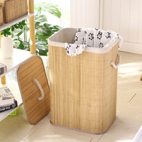Panier à linge en bambou extra large et écologique avec poignée et couvercle pour organiser les vêtements sales – Fabriqué en Chine