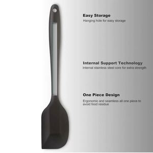 Flexible Non-Stick Silicone Spatula Food Grade 21*4.5cm 28g Dishwasher Microwave <b>Oven</b> Safe Including Brush <b>Scraper</b> - Product Image 2