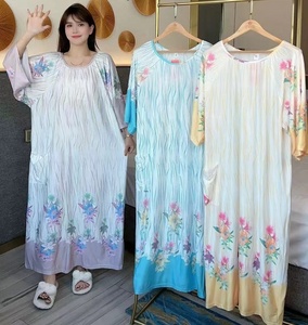 Women 's <strong>Maxi</strong> <strong>Nightdress</strong> Plus Oversize Long Nighty Dress O-neck With Pocket Floral Style Home Wear Extremely Loose Sleepwear - Product Image 2