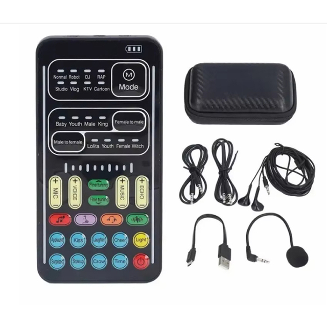 I9 Voice Changer Hot Selling Factory Price Computer Live Sound Card Portable Sound Card for Mobile Game Broadcast Device