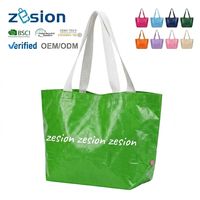 Sac fourre-tout tissé en PP recyclé RPET, logo personnalisé, écologique, réutilisable, sac de marché, cadeau d'entreprise, vente en gros, OEM
