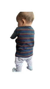 Zoya, hermoso diseño informal, conjunto de ropa suave y cómoda para niñas, camiseta de tela de punto de algodón orgánico, mallas con patrón a cuadros - Product Image 3