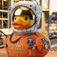 Best-seller international : Figurine de canard astronaute, canard hockeyeur, artisanat en résine NASA Artemis
