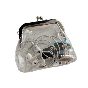 Instagram-style transparent coin purse/coin holder, PVC <b>lipstick</b> pouch, simple <b>mini</b> coin purse, metal clip card holder. - Product Image 5