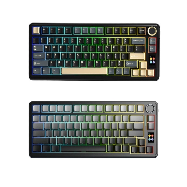 AULA S75 PRO Tri-mode Wireless Mechanical Keyboard Gasket Mount Hot-swappable Gaming Keyboard 75% Layout Metal Knob Wholesale