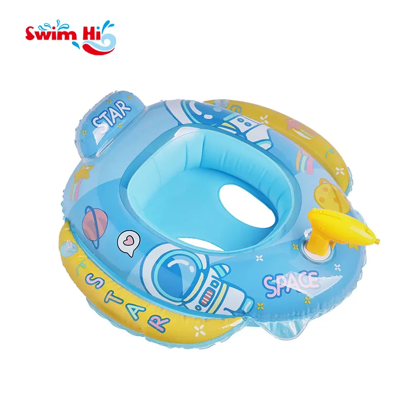 Asiento de flotador de piscina para bebé inflable con pistola de agua anillo de natación inflable para bebé