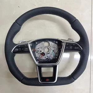 Volant chauffant en cuir pour <span class=keywords><strong>Audi</strong></span> A6 A7 <span class=keywords><strong>C8</strong></span> 2019-2025, version améliorée S6 S7 <span class=keywords><strong>RS</strong></span> <span class=keywords><strong>6</strong></span> <span class=keywords><strong>RS</strong></span> 7, sport à fond plat - Product Image 3