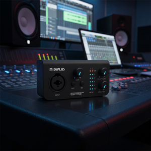 อินเทอร์เฟซเสียง <span class=keywords><strong>Midiplus</strong></span> <span class=keywords><strong>Studio</strong></span> <span class=keywords><strong>M</strong></span> Pro OTG USB 24-bit 192kHz การ์ดเสียงระดับมืออาชีพ พร้อมพลังแฟนทอม 48V สำหรับโทรศัพท์และพีซี รองรับการสตรีม - Product Image 2