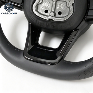 Volant en cuir véritable compatible avec Volkswagen VW Polo MK7 Passat Golf 4 5 6 7 8 GTI R Line MK5 MK6 MK7 MK8 2015 2016 2017 - Product Image 4