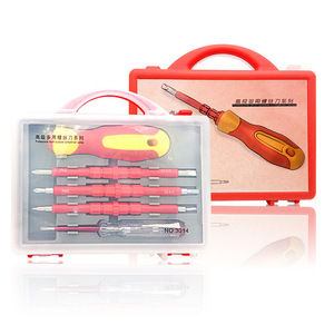 Insulated Combination <b>Screwdriver</b> <b>Set</b> 5 In 1 Magnetic Phillips Cross Head With Voltage Pen For Electrical Repair - Product Image 4