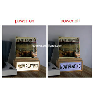 Étagère à disques de haute qualité, rangement de bureau, panneau lumineux en bois fabriqué à la main, affichage d'albums de disques vinyles - Product Image 6