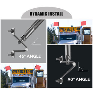 FMCSA 393.87 Approved Polyester Jersey Mesh Safety Flag with Mounting <b>Kit</b> Safety Flag with Stainless Steel Rod - Product Image 6