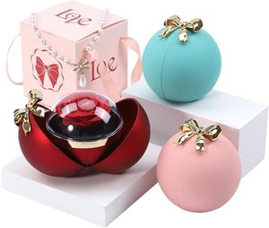 Boîte à fleurs préservées avec nœud papillon et double ouverture, bordure dorée, coffret romantique pour bijoux, cadeau de Saint-Valentin - Product Image 4